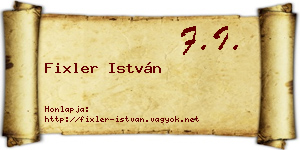 Fixler István névjegykártya